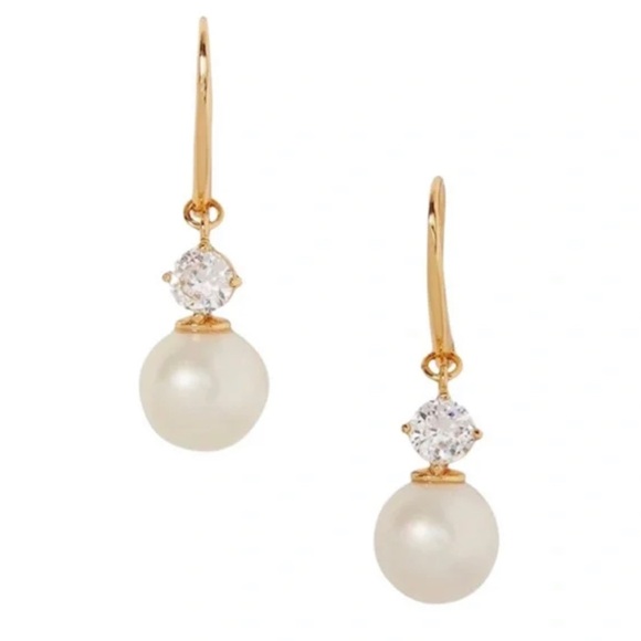 kate spade Jewelry - Kate Spade New York Pearls Of Wisdom - Dangle Pearl Rhinestone Drop Earrings